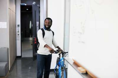 Man brought his bike office