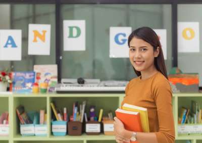 teacher smiling