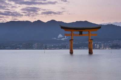 Japanese Itsukushima Shrine in the Water