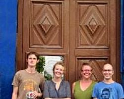 Teachers in front of the School
