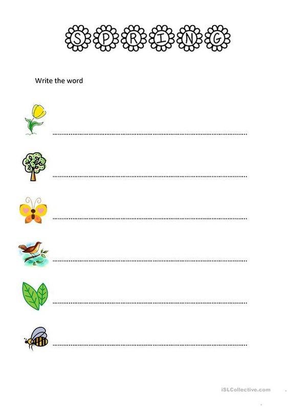 Grammar Corner Spring Worksheet Write the Word