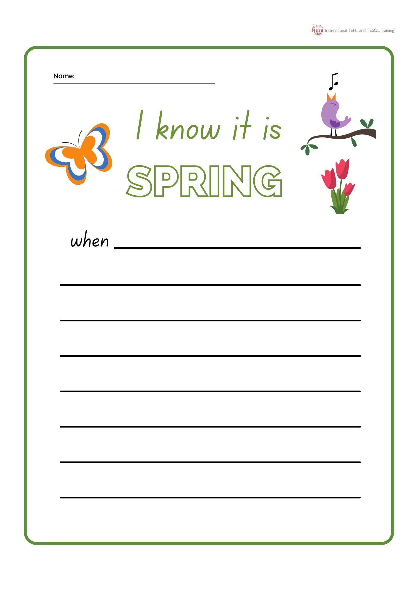 Grammar corner I know it is spring when... Writing Practice Grammar Corner I know it is spring when... Writing Practice