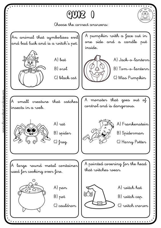Grammar Corner Halloween Reading Comprehension