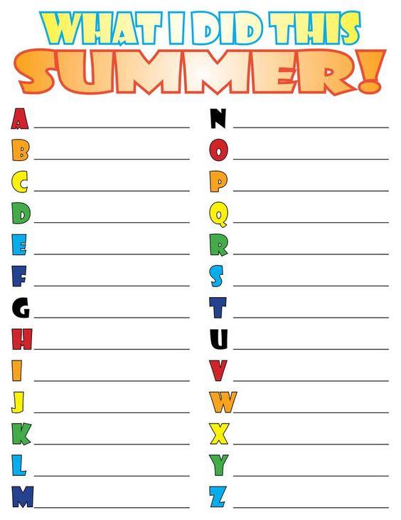 Grammar Corner  What I Did This Summer  Printable Back-to-School Worksheet