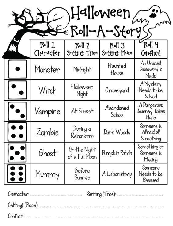 9 Halloween Story Cubes - Roll a Halloween Narrative Story