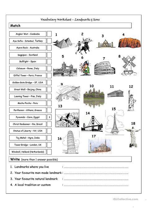 Grammar Corner Landmarks and Icons