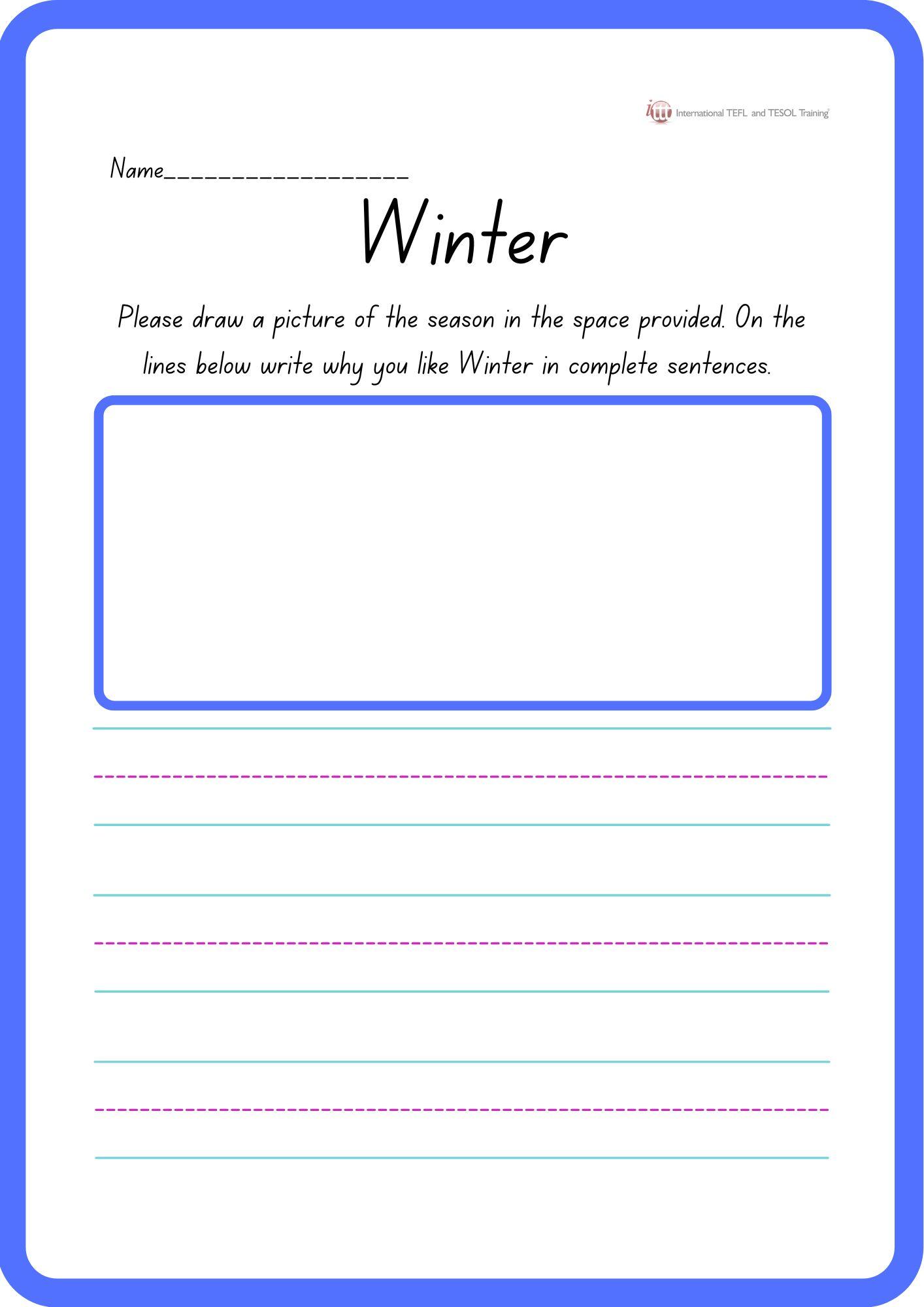 Grammar Corner Winter Season EFL Worksheet
