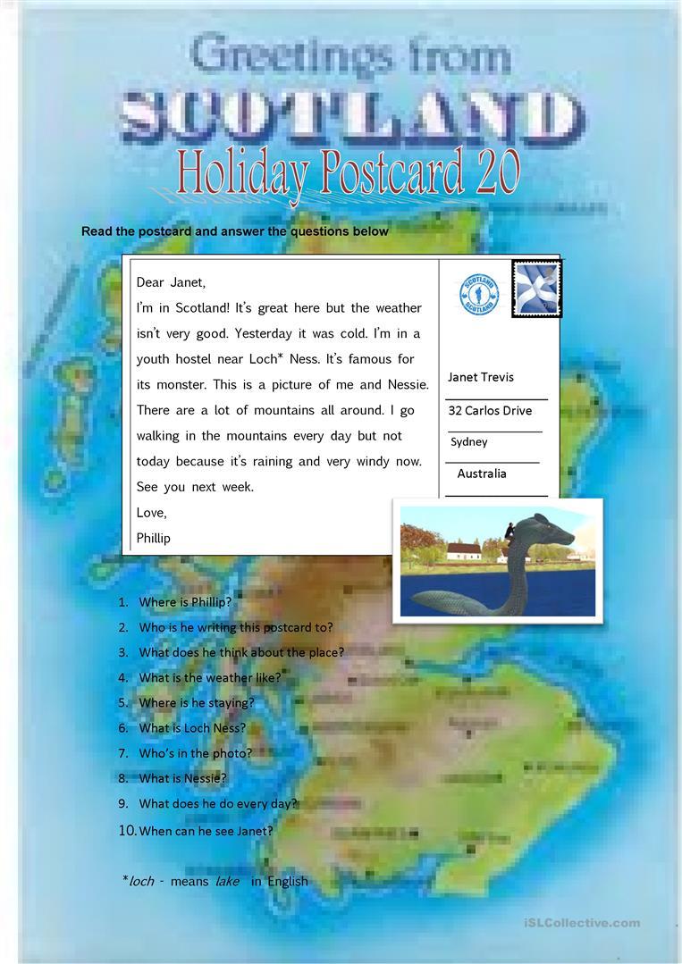 Grammar Corner Scotland Country Worksheet