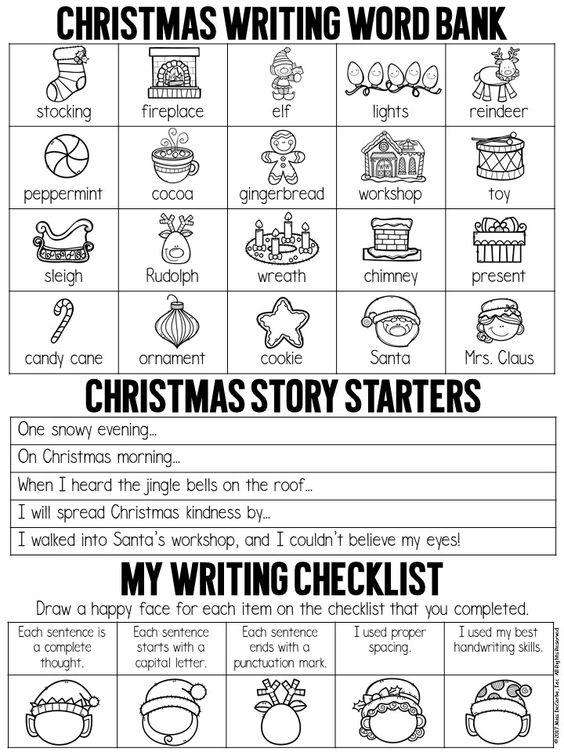 Grammar Corner Christmas Writing Word Bank