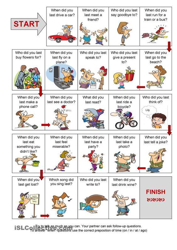 Grammar Corner Past Simple Irregular Board Game