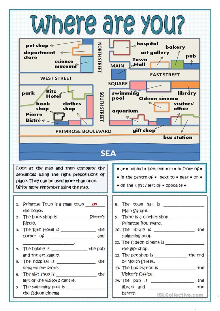 Giving Directions Free Printable Worksheets