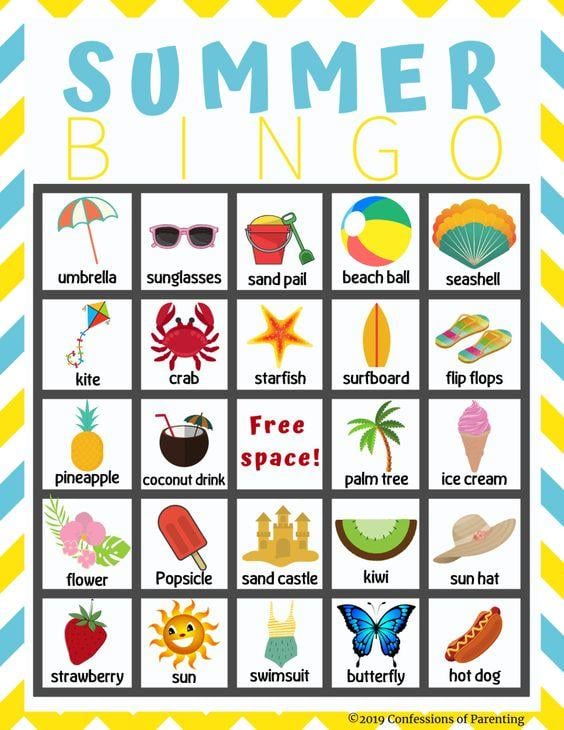 Grammar Corner Summer Bingo ESL Printable