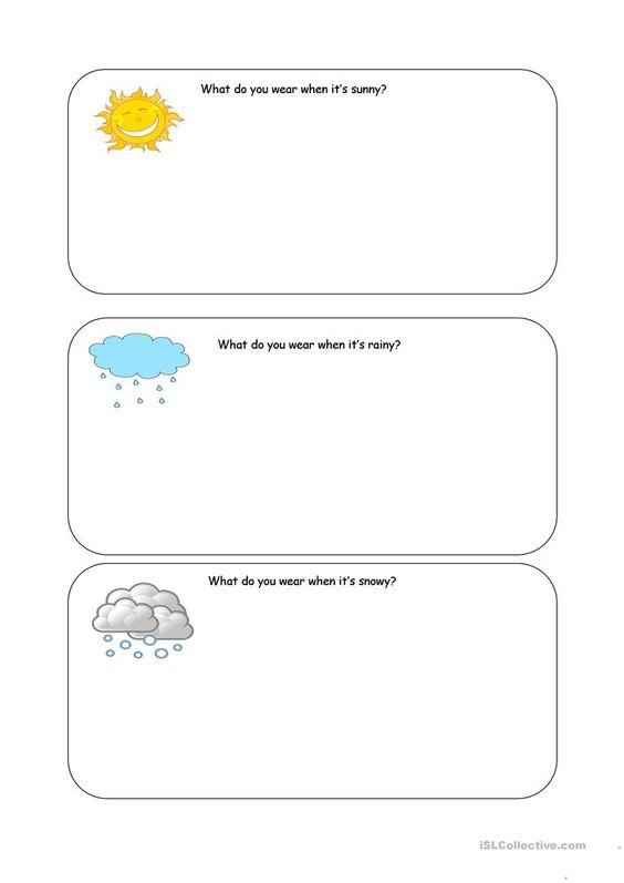 Grammar Corner ESL Weather - What do you wear when it's...?