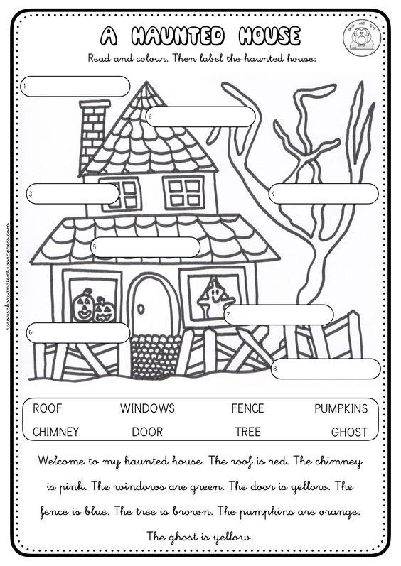 Grammar corner Haunted House Halloween Worksheet Grammar Corner Haunted House Halloween Worksheet