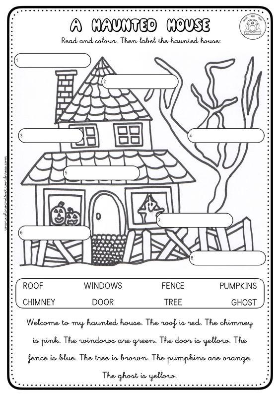 Grammar Corner Haunted House Halloween Worksheet