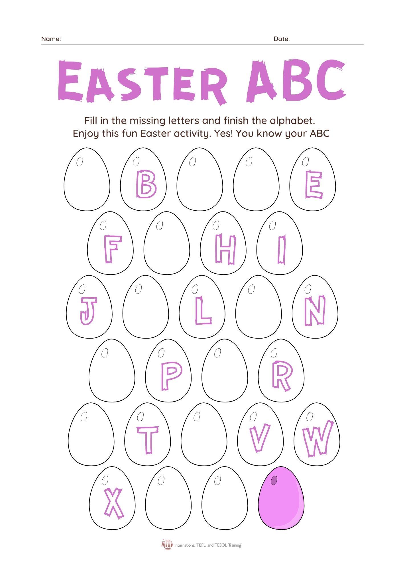 Grammar corner Easter ABC Worksheet Grammar Corner Easter ABC Worksheet