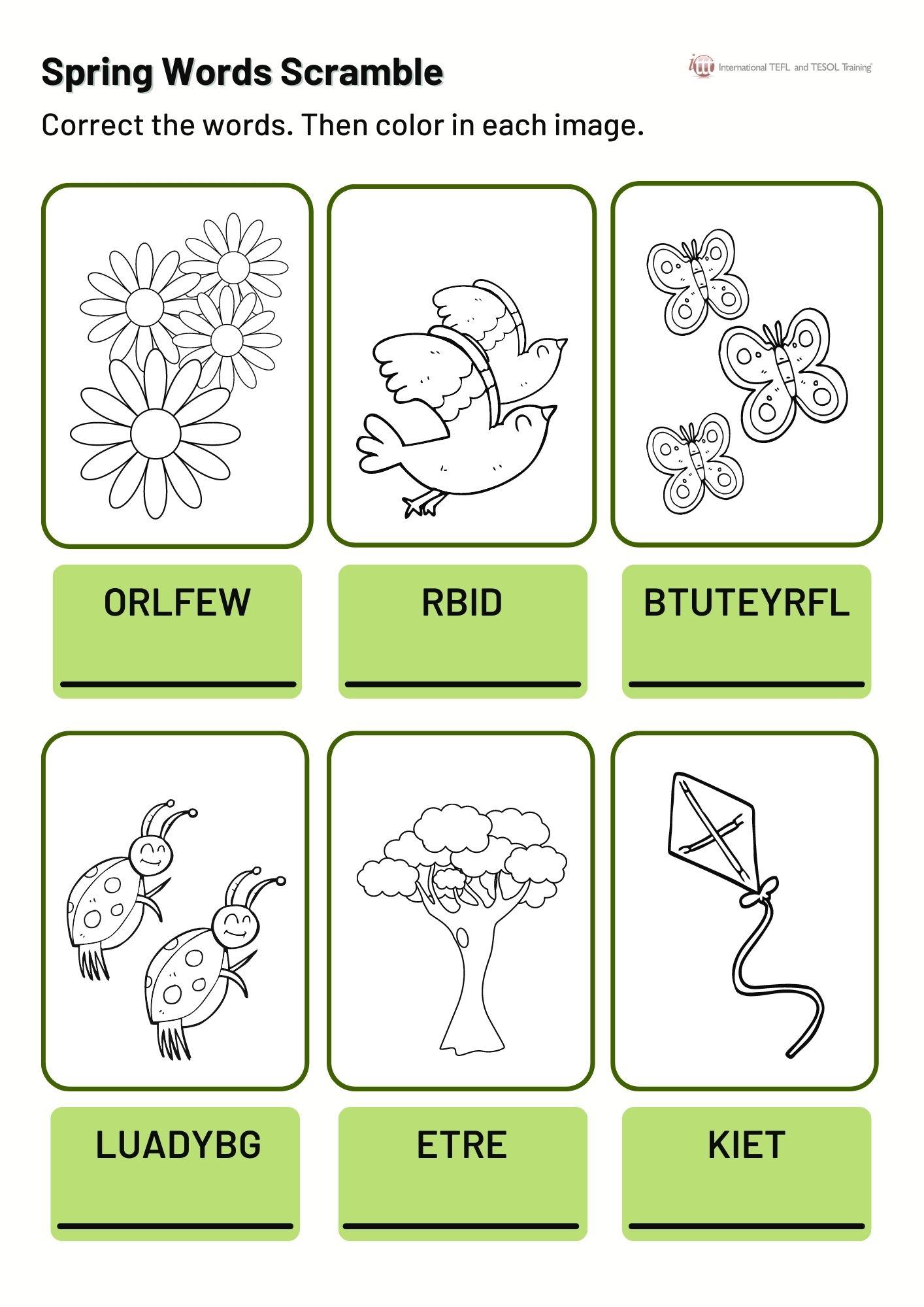 Grammar corner Spring Words Scramble Grammar Corner Spring Words Scramble