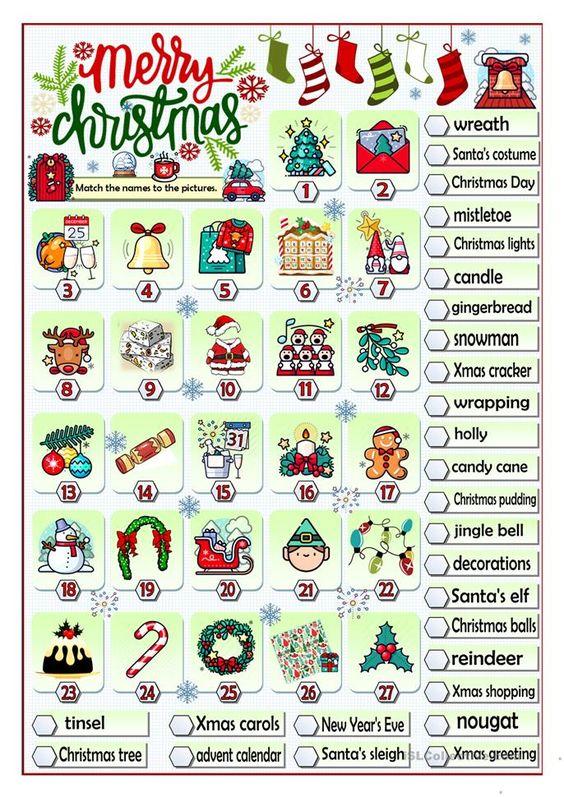 Grammar Corner Christmas Time Vocabulary Worksheet