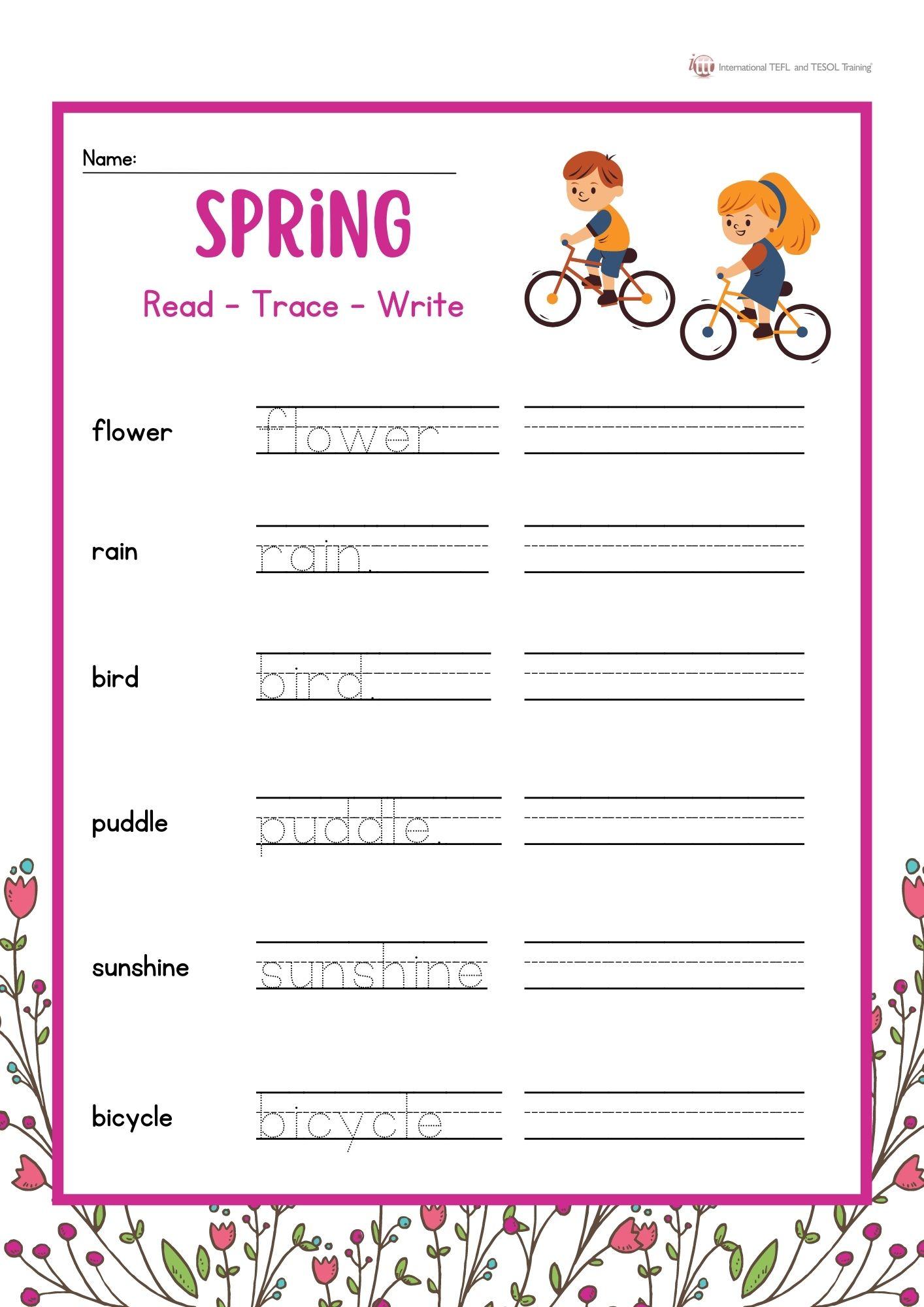 Grammar corner Spring: Read - Trace - Write Grammar Corner Spring: Read - Trace - Write