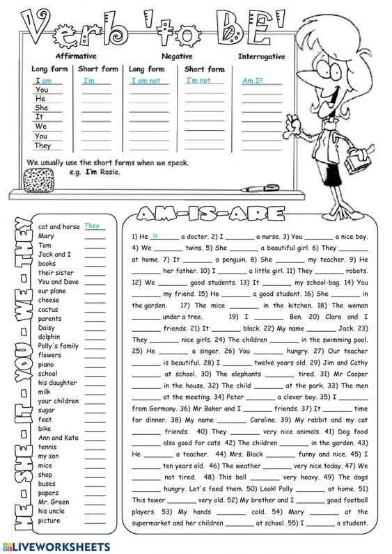 Grammar Corner Worksheet for Verb  To Be 