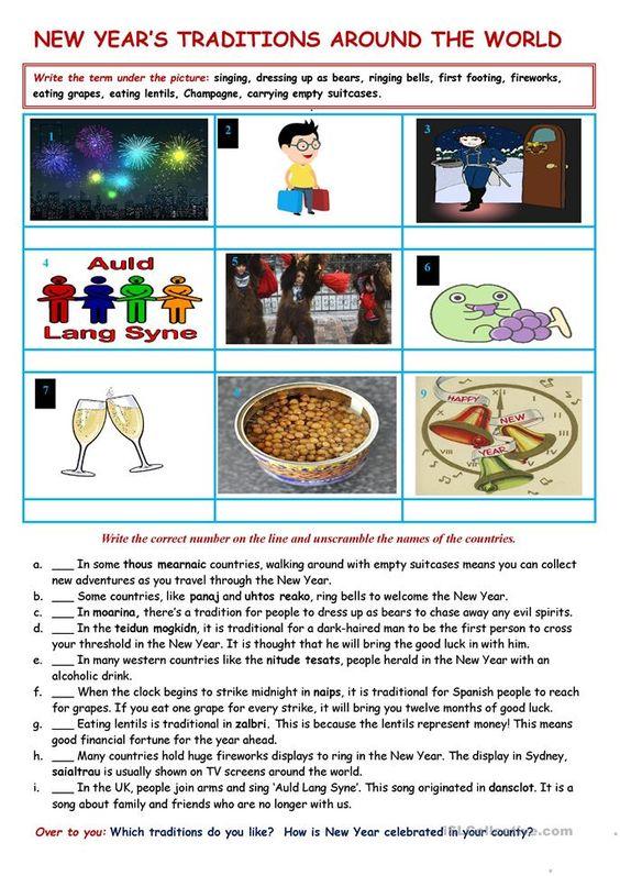 Grammar Corner New Year's Traditions Around The World