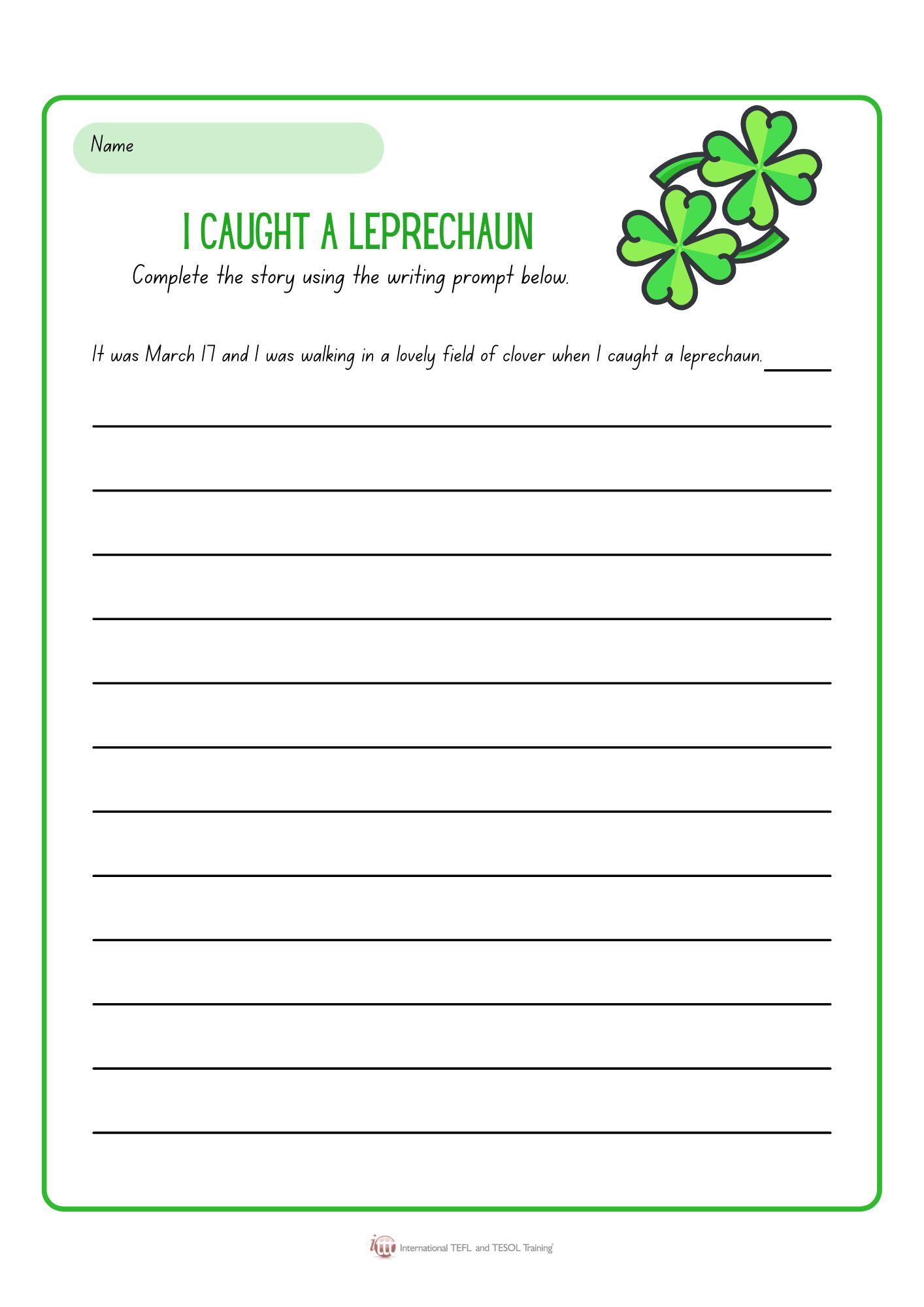 Grammar corner I Caught a Leprechaun Writing Exercise Grammar Corner I Caught a Leprechaun Writing Exercise