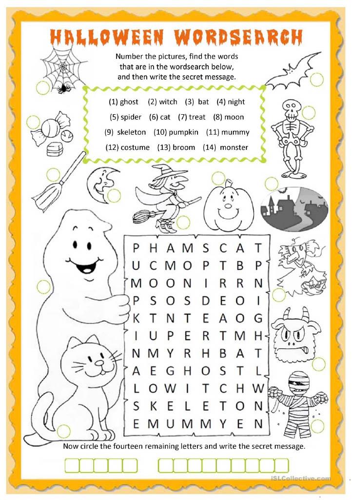 Grammar Corner Halloween Word Search EFL