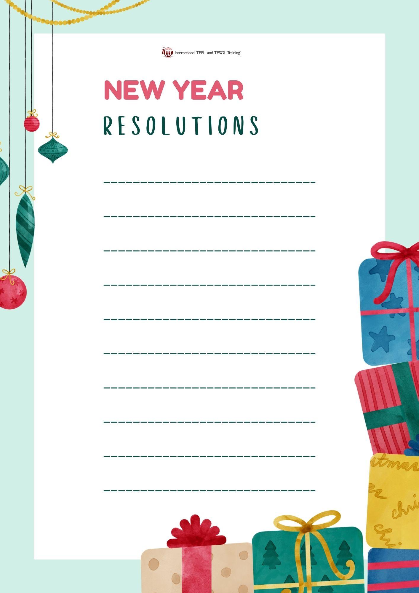 Grammar corner EFL New Year Resolutions Grammar Corner EFL New Year Resolutions