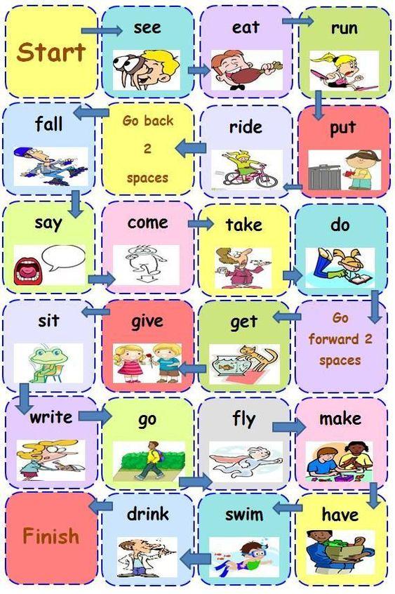 Irregular past tense verbs online board game