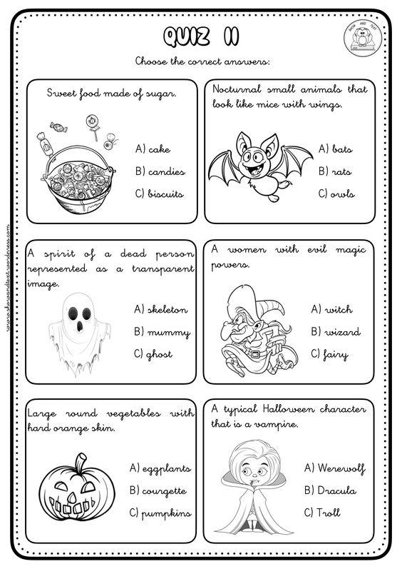 Grammar Corner Halloween Reading Comprehension II