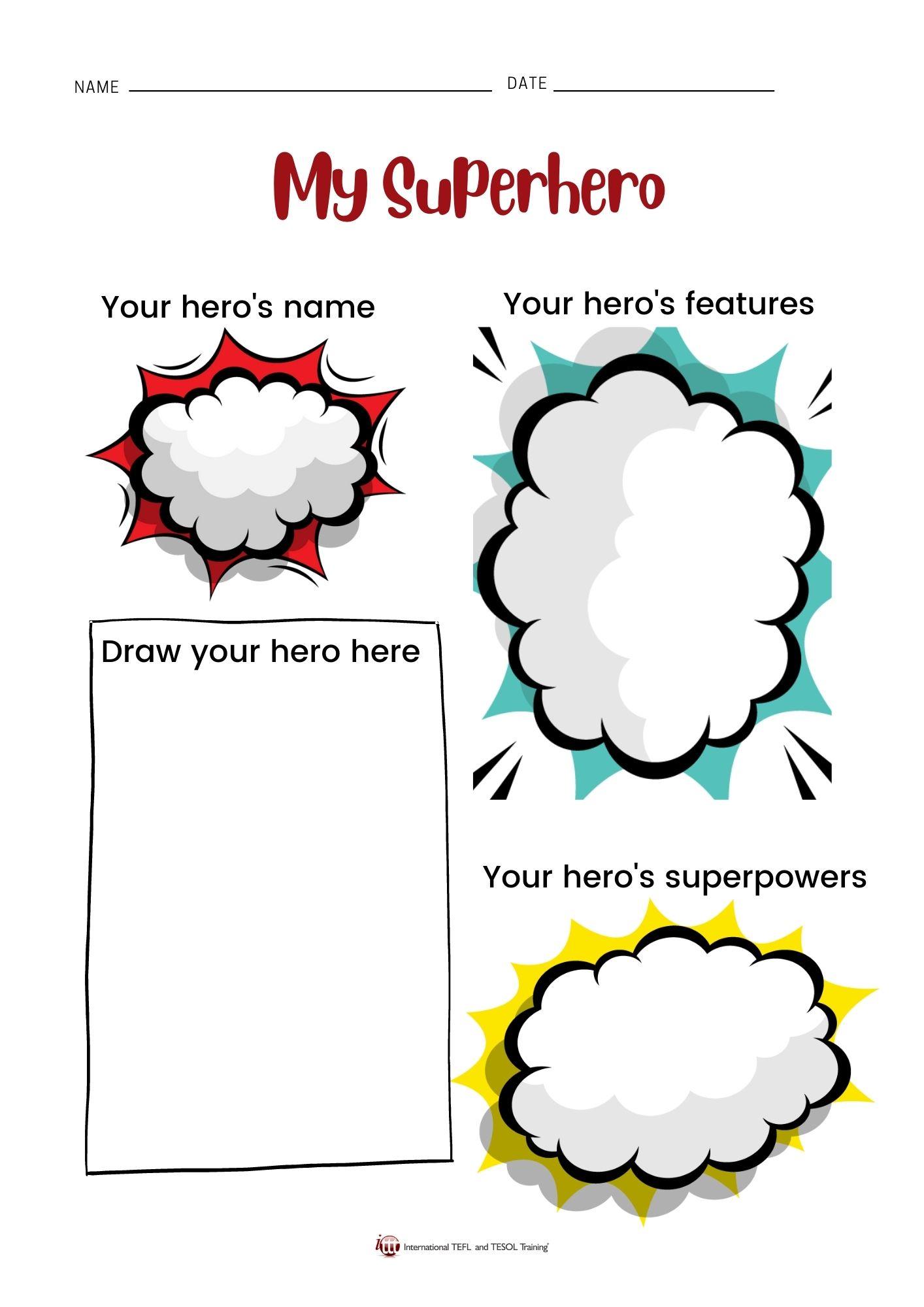 Grammar Corner My Superhero Worksheet