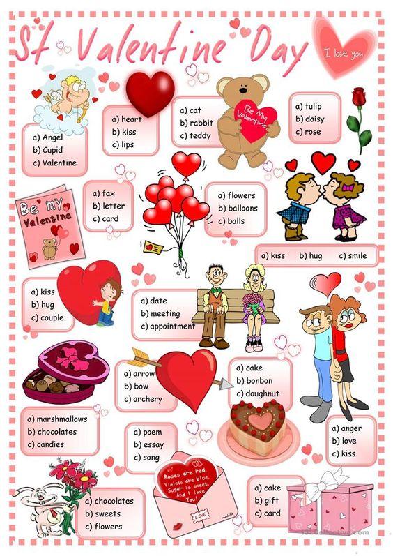 Grammar Corner Valentine's Day Vocabulary Multiple Choice