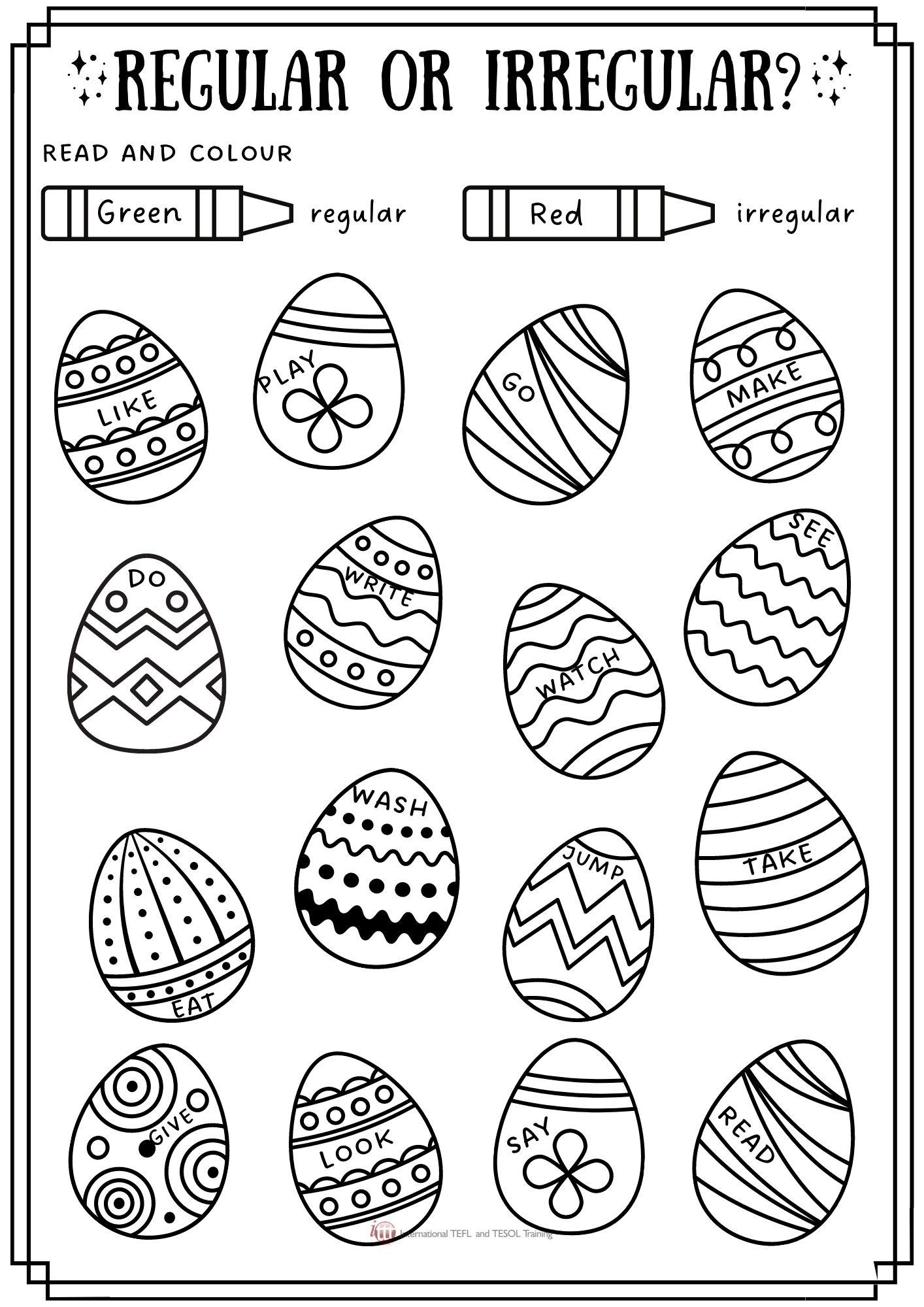 Grammar corner Regular or Irregular Verb Easter Eggs Grammar Corner Regular or Irregular Verb Easter Eggs