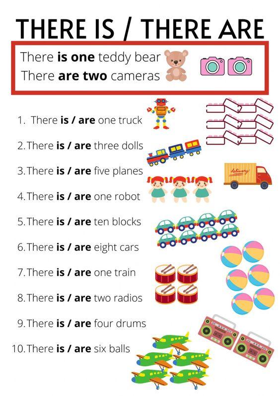 Grammar Corner There is - There are toys worksheet