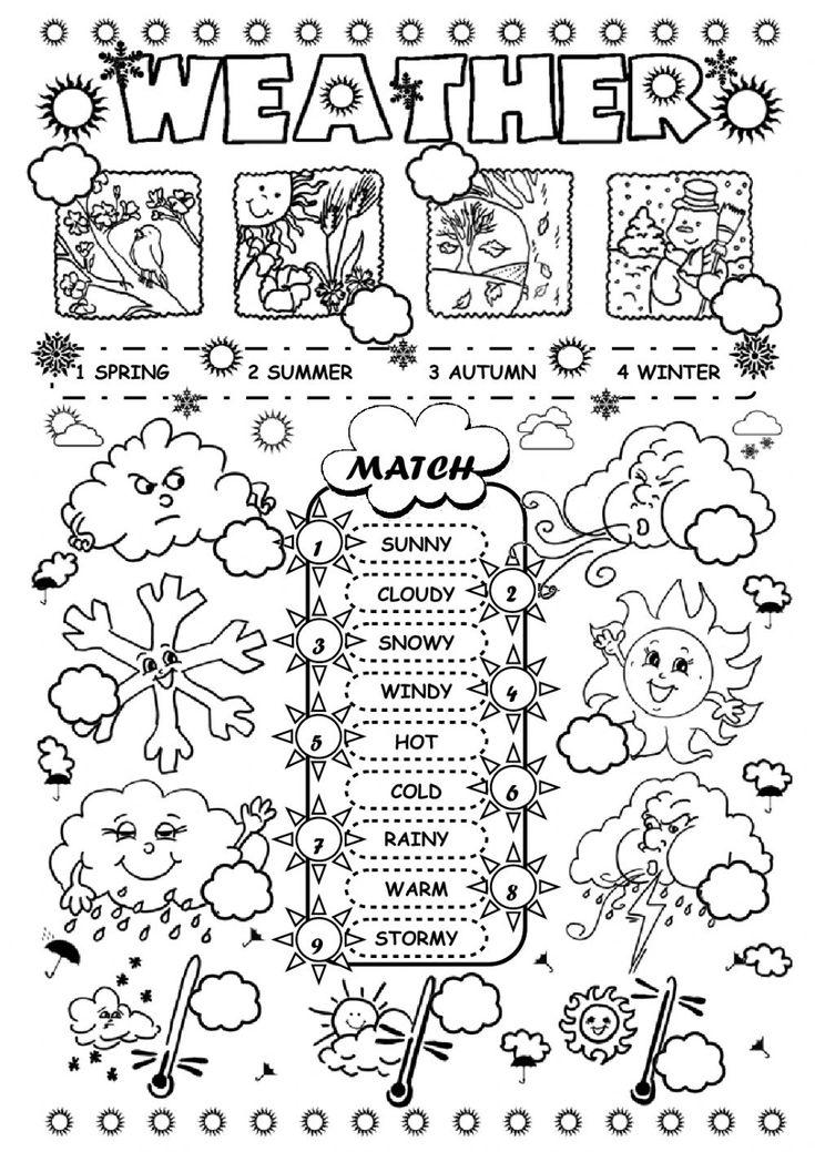 Grammar Corner Weather Matching Worksheet