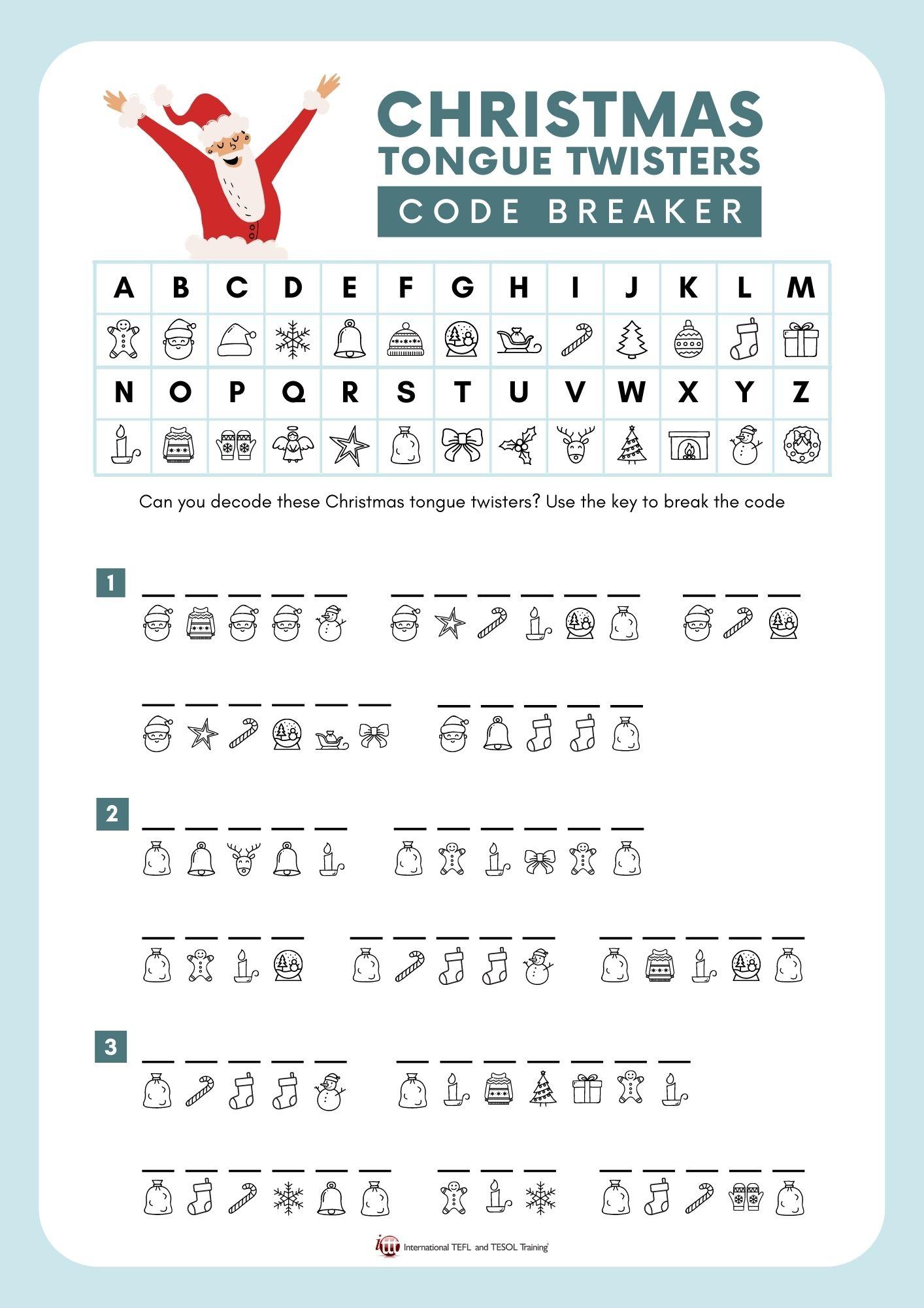 Grammar corner Christmas Tongue Twisters Code Breaker Grammar Corner Christmas Tongue Twisters Code Breaker