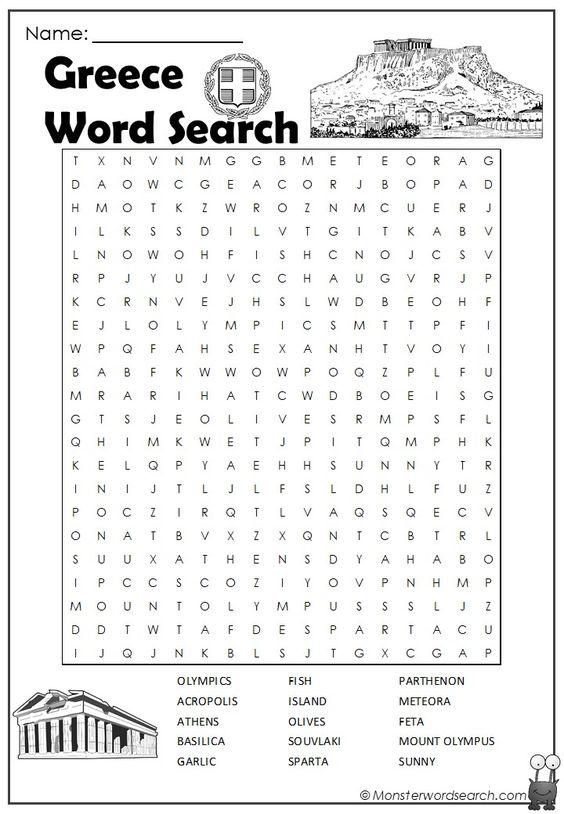 Grammar Corner Greece Word Search