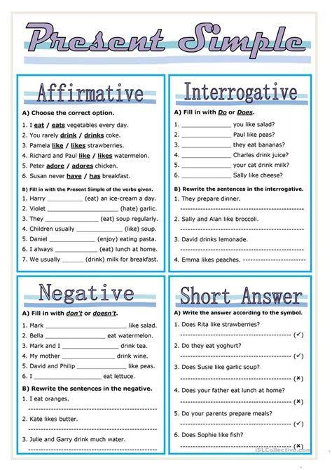 Grammar Corner Present Simple Worksheet