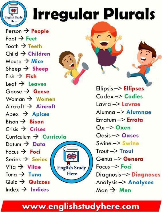 Grammar Corner Irregular Plural Nouns You Have To Know