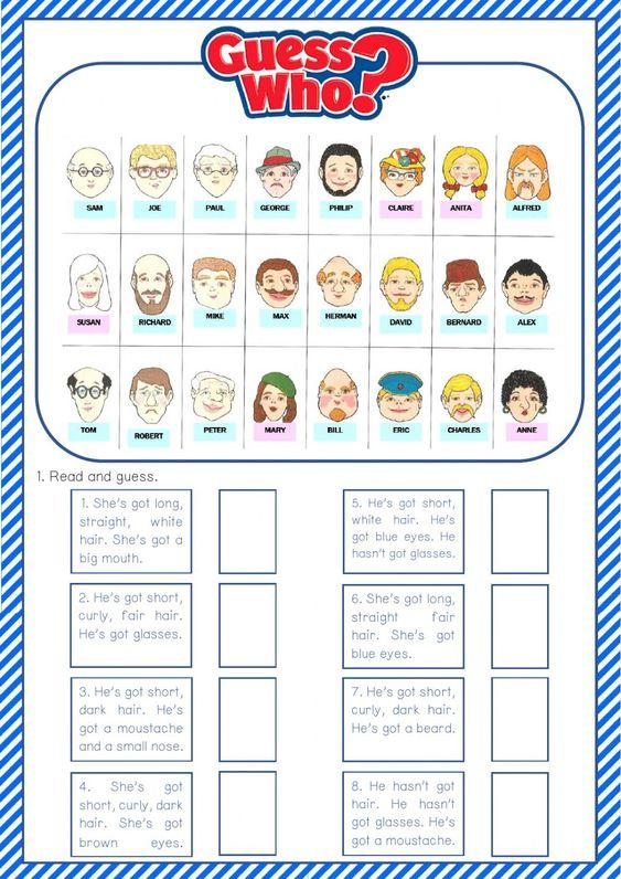 Grammar corner Guess Who Describing People Grammar Corner Guess Who Describing People