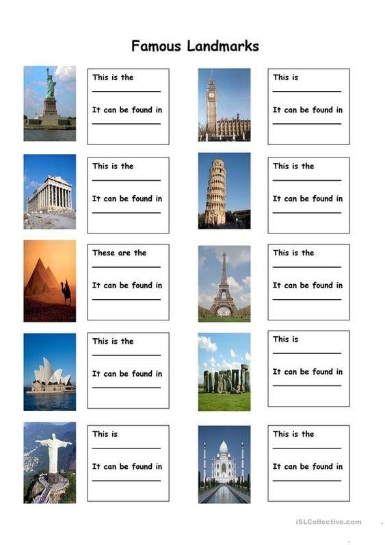 Grammar Corner Famous Landmarks Around the World Worksheet