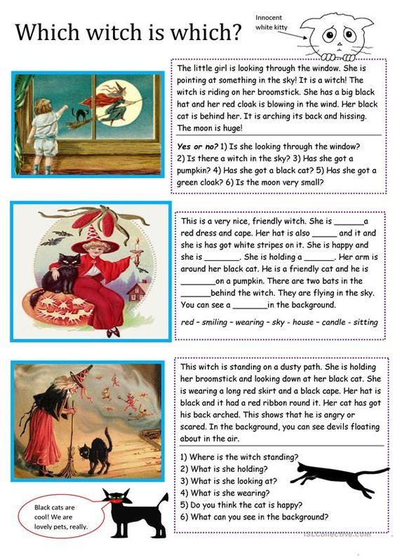 Grammar Corner Which Witch is which? Halloween Worksheet