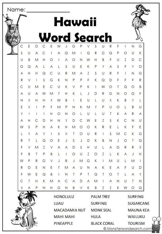 Grammar Corner Hawaii Word Search