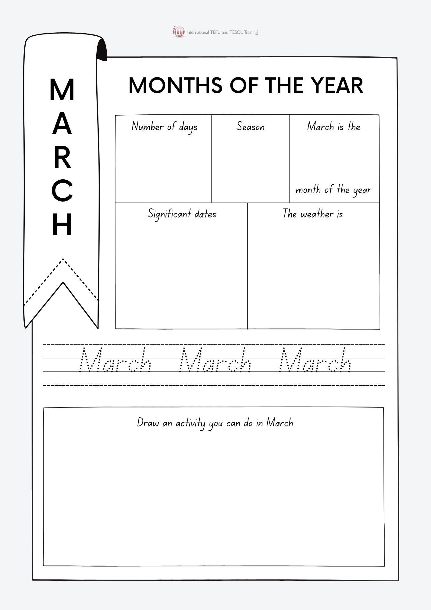 Grammar corner March Months of the Year Worksheet Grammar Corner March Months of the Year Worksheet