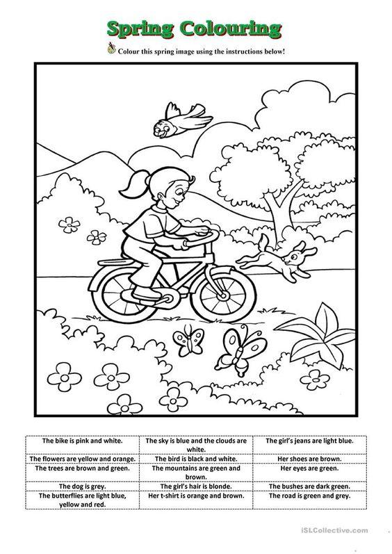 Grammar Corner Spring Coloring Worksheet