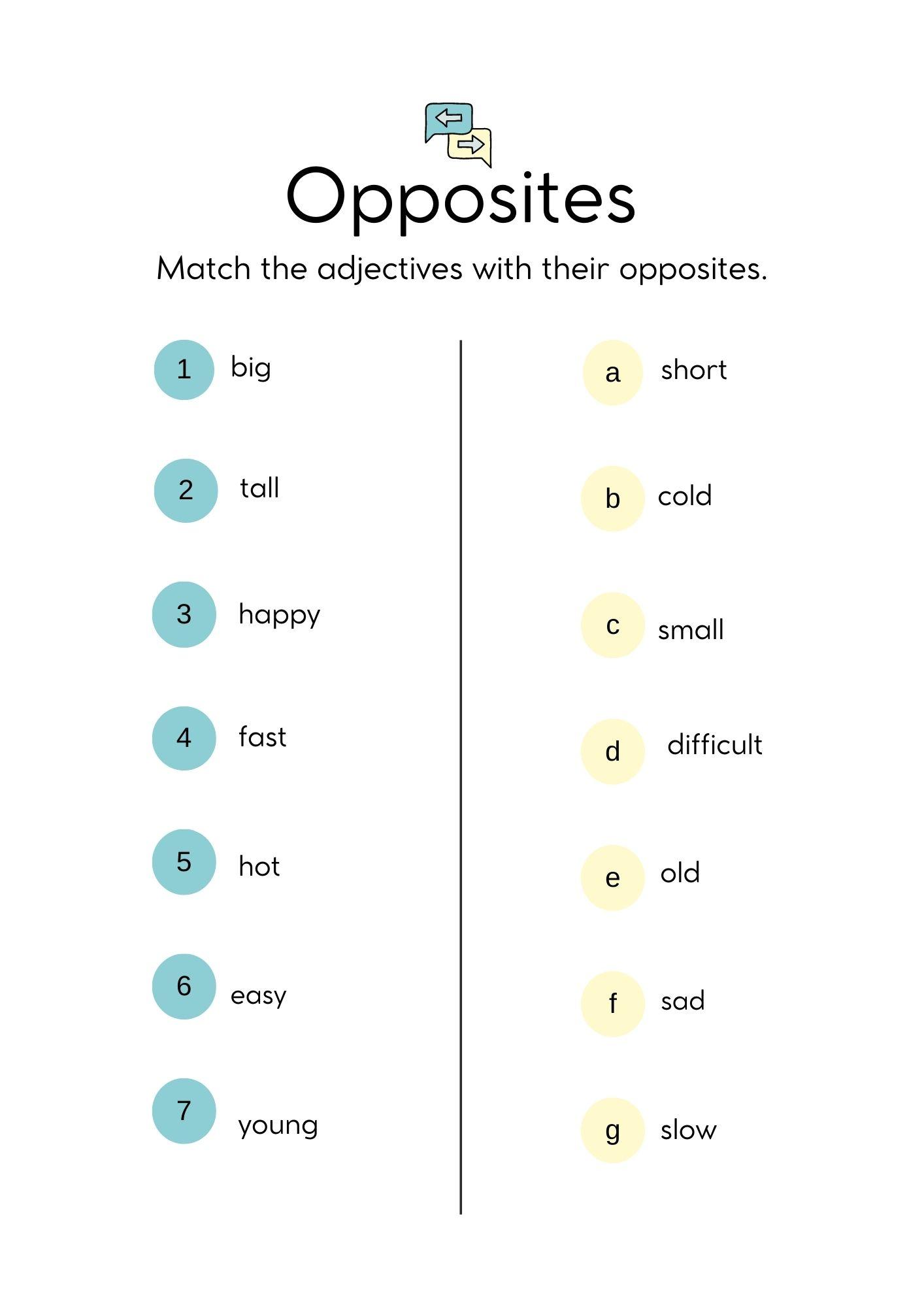 Grammar Corner EFL Word Match Opposites