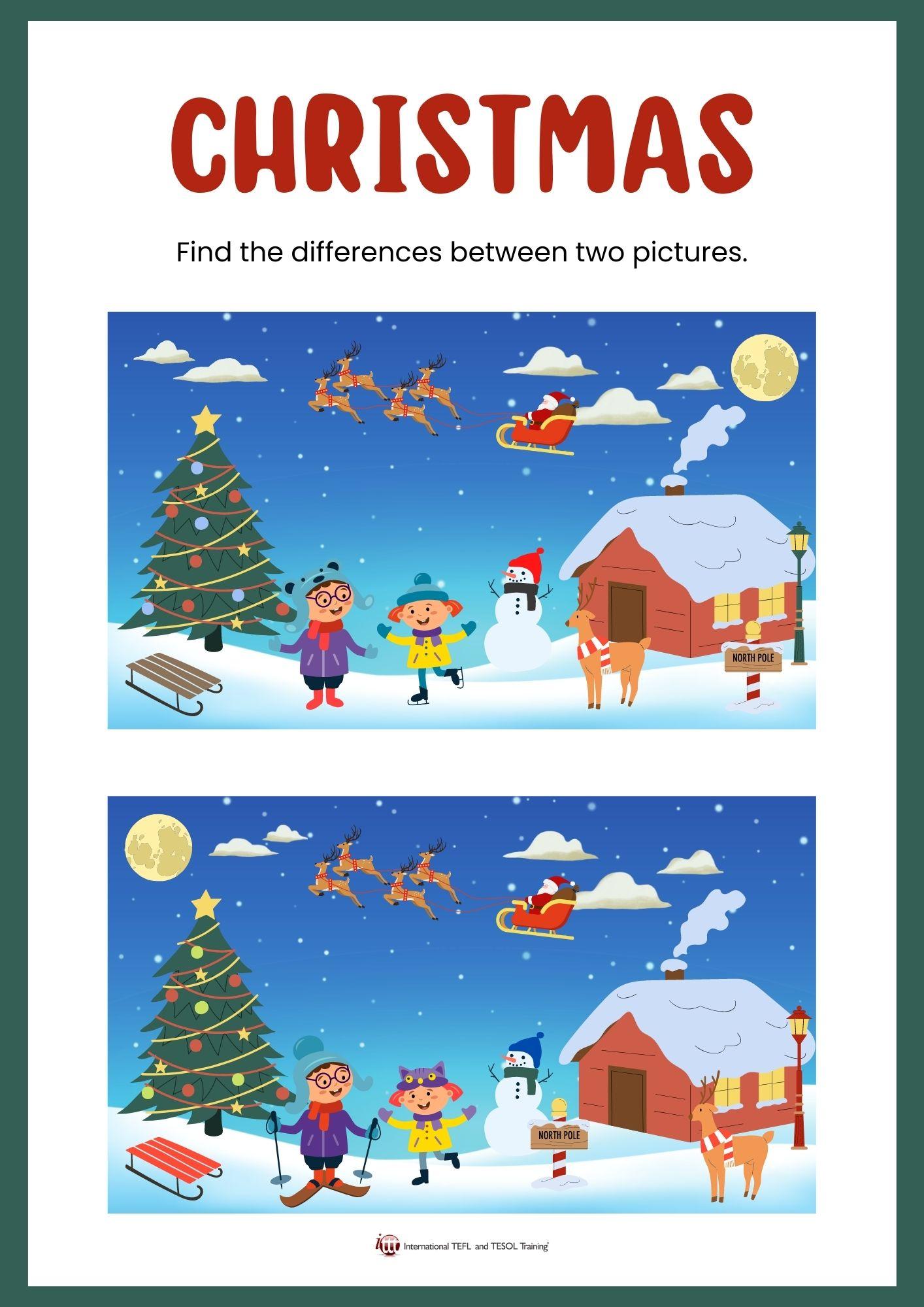 Grammar corner Find the Differences - Christmas Grammar Corner Find the Differences - Christmas