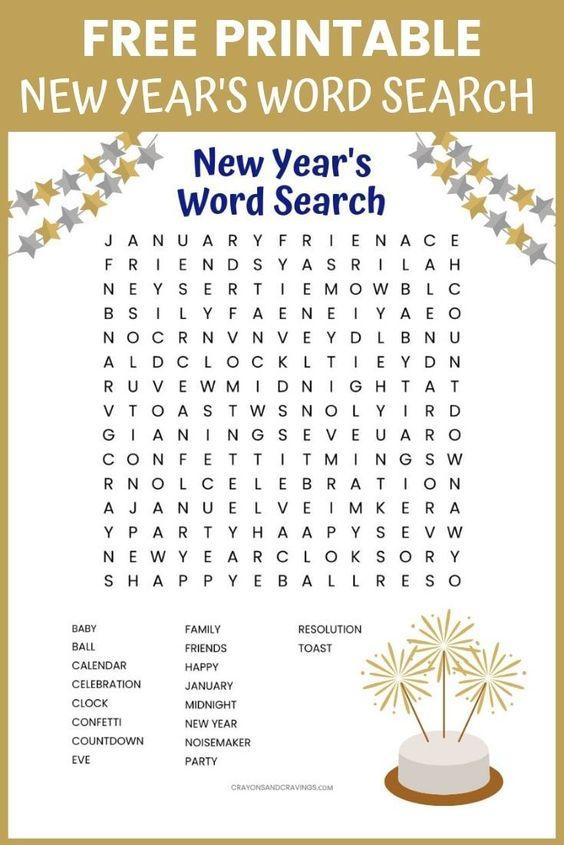 Grammar Corner New Year's Word Search