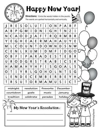 Grammar Corner Happy New Year Word Search