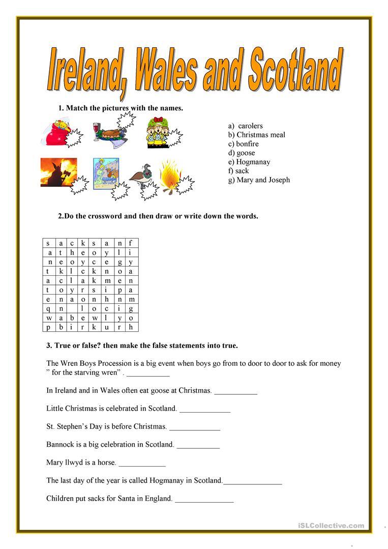 Grammar corner Ireland, Wales and Scotland Quiz Grammar Corner Ireland, Wales and Scotland Quiz